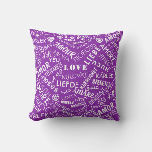 Aimer le Coussin de texte violet ou choisir des co