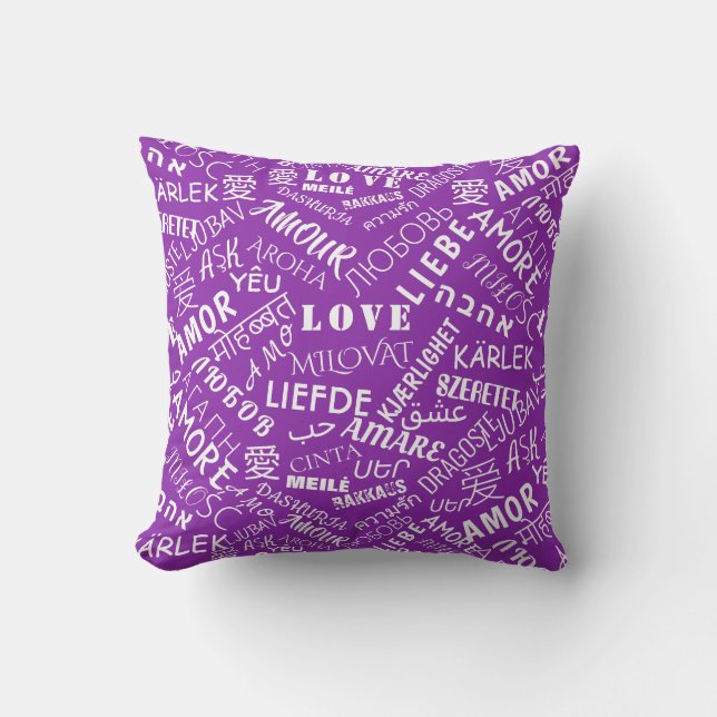 Aimer le Coussin de texte violet ou choisir des co (Recto)