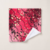 Aimer le Motif rose et rouge (Gant de toilette)