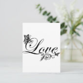 Aimer le texte avec les papillons Carte postale pe (Debout devant)