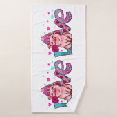 Aimer les animaux de ferme, aimer les piges, l'amo (Serviette de bain)