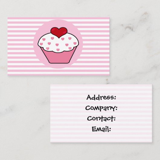Aimer les cartes de visite de cupcake (Devant / Derrière)