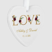 Aimer les noms de Mariage Date Bourgogne Floral Go (devant)