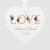 Aimer les noms de Mariage Date Bourgogne Floral Go (dos)