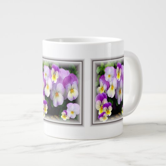 Aimer les pensées ~ Pansy Jumbo Mug (Devant droit)