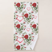 Aimer les roses rouges (Serviette de bain)