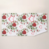 Aimer les roses rouges (Serviette de bain)