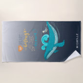 Aimer l'océan | Serviette de plage de Monogram (Devant)