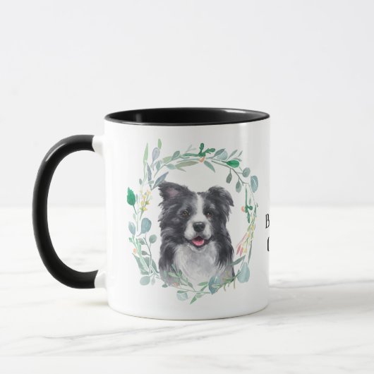 Aimer Ma Frontière Collie Wreath Coffee Mug (Gauche)