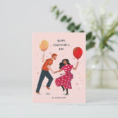 Aimer mignon rose et rouge danser personnes carte  (Debout devant)