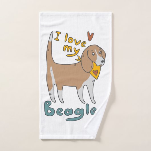 Aimer mon Beagle (Serviette à main)