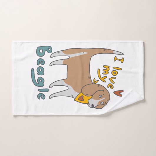 Aimer mon Beagle (Serviette à main)