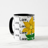 Aimer Mug Floral Jaune (Devant gauche)