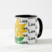 Aimer Mug Floral Jaune (Devant droit)