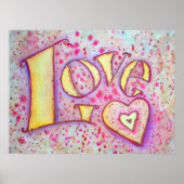 Aimer Peinture rose douce Poster Imprimer (Devant)