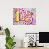 Aimer Peinture rose douce Poster Imprimer (Bureau à domicile)