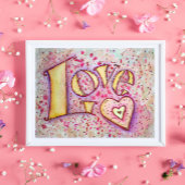 Aimer Peinture rose douce Poster Imprimer