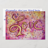 Aimer Pink Invitations glamour ou invitations (Devant / Derrière)