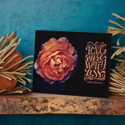 Aimer Plus S'Inquiéter Moins Plaque (Côté)