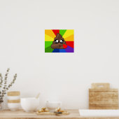 Aimer Poop Emoji Rainbow Burst Poster (Cuisine)