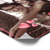 Aimer Poster Avec Coeurs Ajouter Votre Photo Matte (Coin)