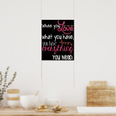 Aimer Poster noir blanc et rose 20" x 16" (Cuisine)