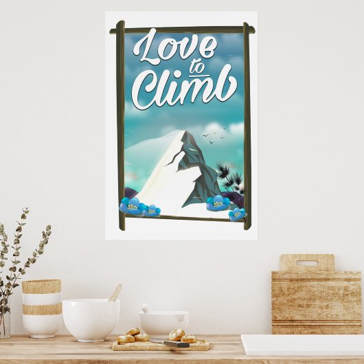 Aimer pour grimper affiche de voyage de style vint (Cuisine)