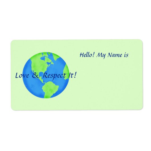 Aimer Respecter Earth Globe Nom Balise Sticker Ver (Devant)