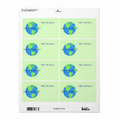 Aimer Respecter Earth Globe Nom Balise Sticker Ver (Feuille entière)