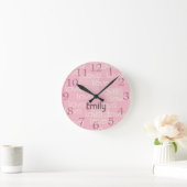 Aimer rose mignon Ajouter un nom Horloge murale (Maison)