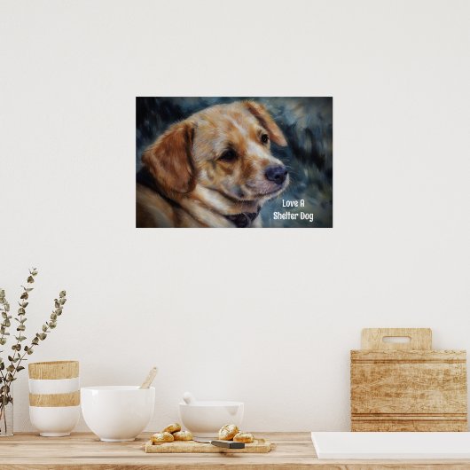 Aimer Un Abri Poster D'Art Chien (Cuisine)