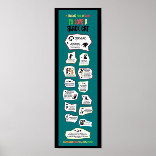 Aimer un chat noir Remise minuscule affiche infogr (Devant)