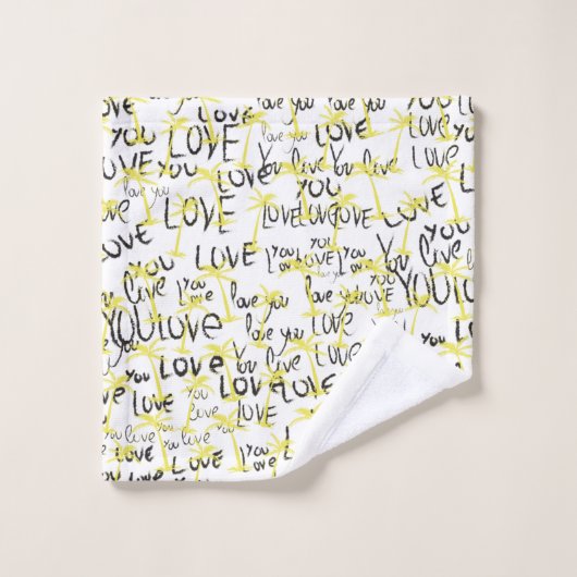 Aimer You Texte Art Palms été (Gant de toilette)