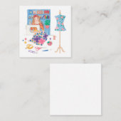 "Aimez coudre" le carte de visite carré (Devant / Derrière)