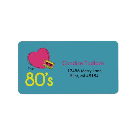 Aimez le Étiquette de adresse des années 80 (Devant)
