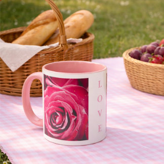 Aimez les roses roses Mug deux tons 11oz Rose