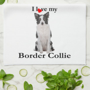 Aimez ma serviette de cuisine de border collie