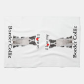 Aimez ma serviette de cuisine de border collie (Horizontal)