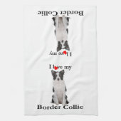 Aimez ma serviette de cuisine de border collie (Vertical)