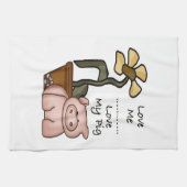 Aimez mes serviettes de cuisine de porc (Horizontal)