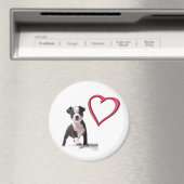 Aimez Mon Boston Chien Chien Chien Magnet (In Situ (Lave-vaisselle))