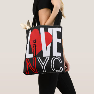 Aimez NYC Vivez à NYC Sac Rouge Noir Blanc