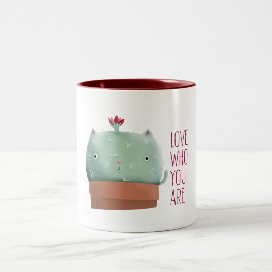 Aimez Qui Vous Êtes Cactus Chat — 11 oz. Mug (Centre)