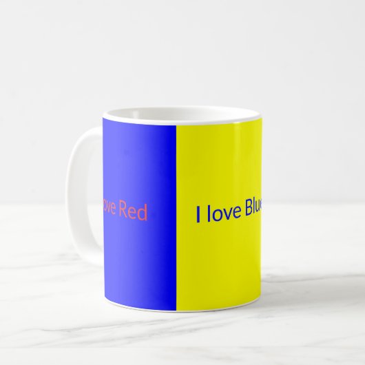 Aimez Rouge Bleu Jaune et vous tous Mug (Devant gauche)
