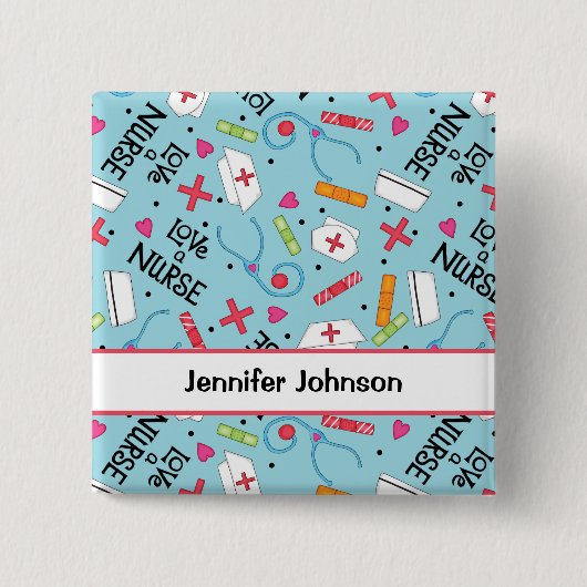 Aimez un badge nominatif de bleu de turquoise (Devant)