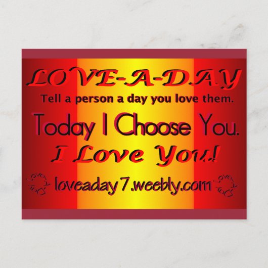 Aimez une carte postale de jour (Devant)