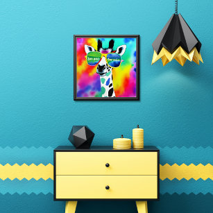 Aimez vos vraies couleurs Giraffe Acrylique Art