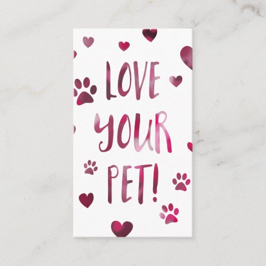 aimez votre bokeh de carte perforée d'animal (Devant)