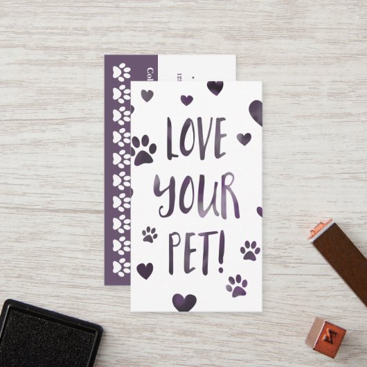 aimez votre bokeh de carte perforée d'animal (Devant/Arrière en situation)