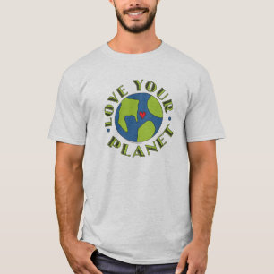 Aimez votre T-shirt de la terre de planète